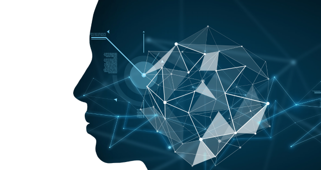 Profile of a person making different connections in their brain.